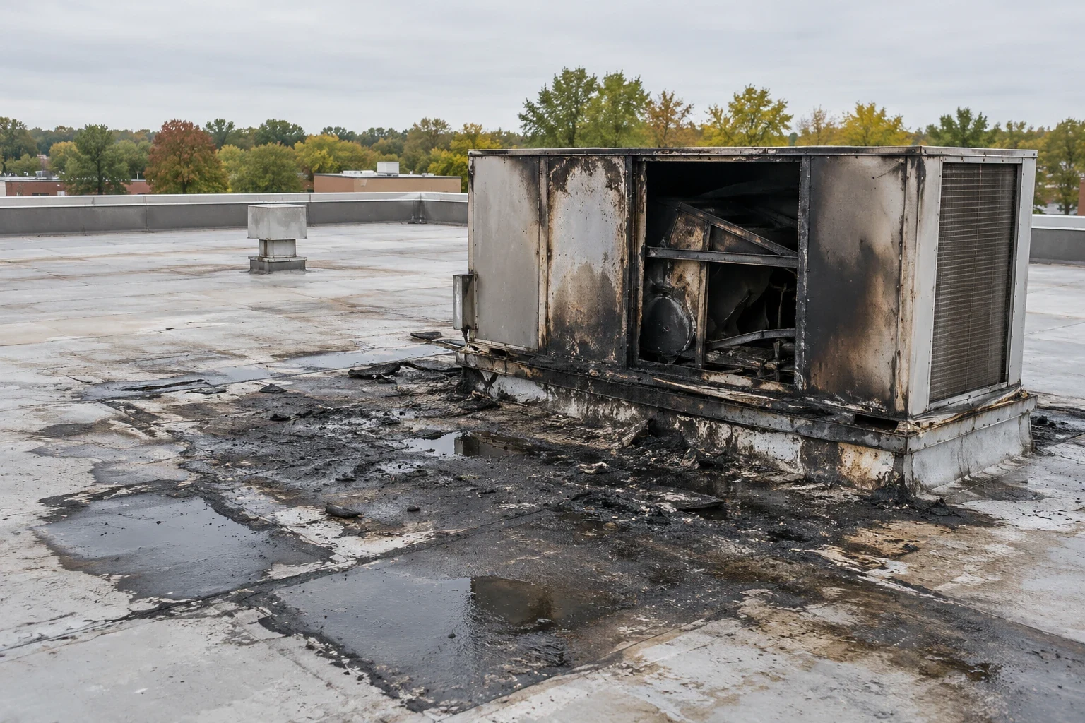 Commercial Fire Damage Roof Repair in Bridgeport, CT